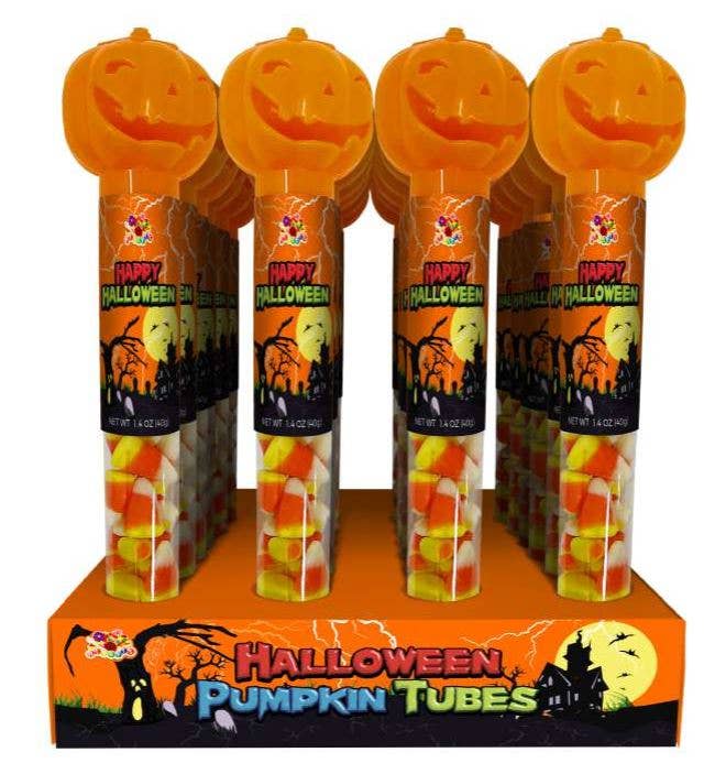 Candy Corn Pumpkin Tubes